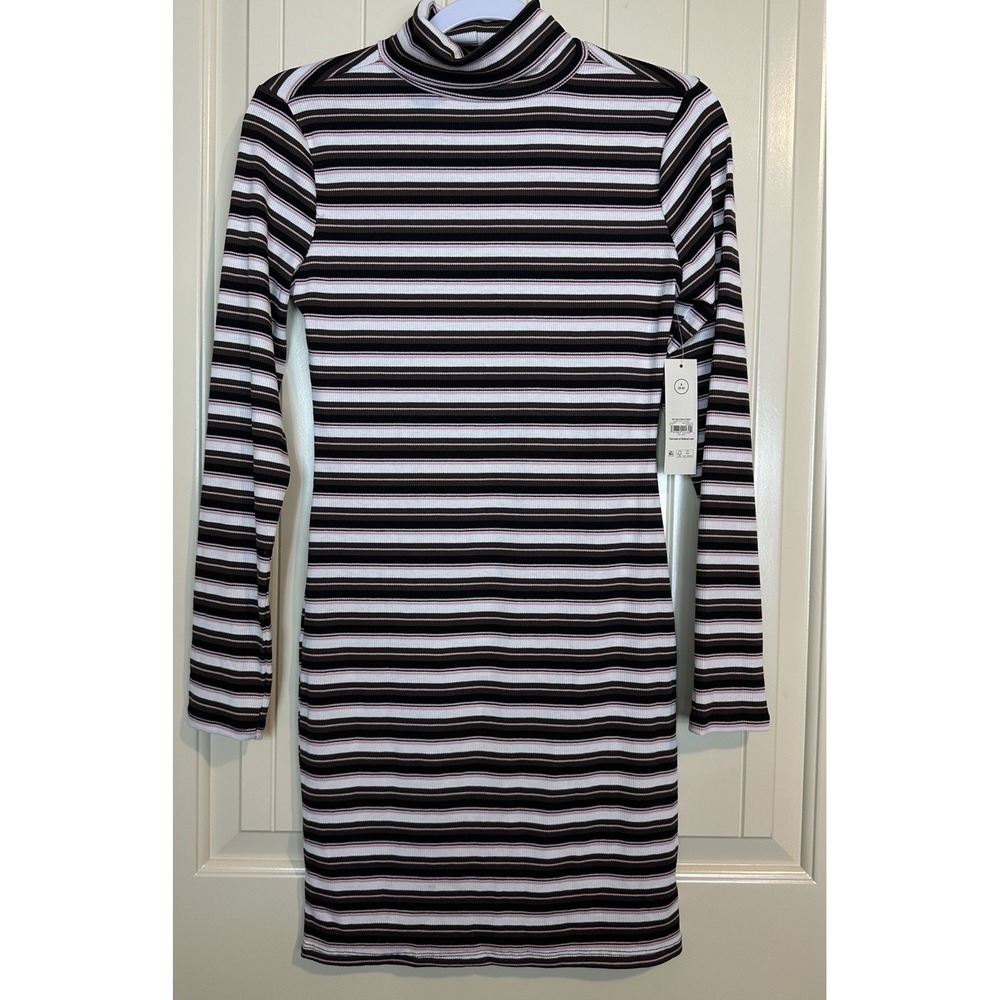 No Boundaries Women's Striped Dress Size S Long Sleeve NEW 90's Y2K fitted‎